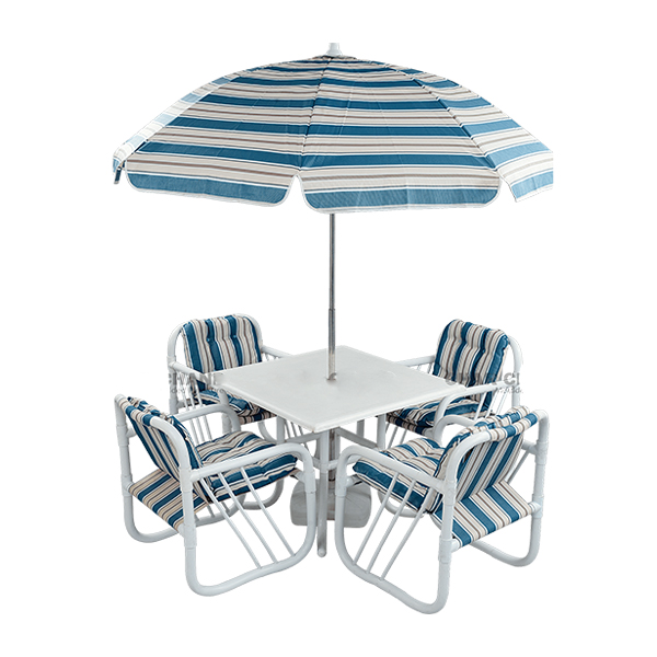 Veranda table and chairs (4 Chairs + 1 Table + 1 Umbrella)